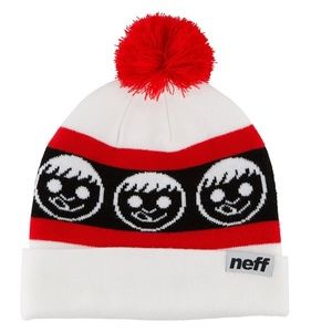 NWT Neff One Size Beanie Red Black & White
